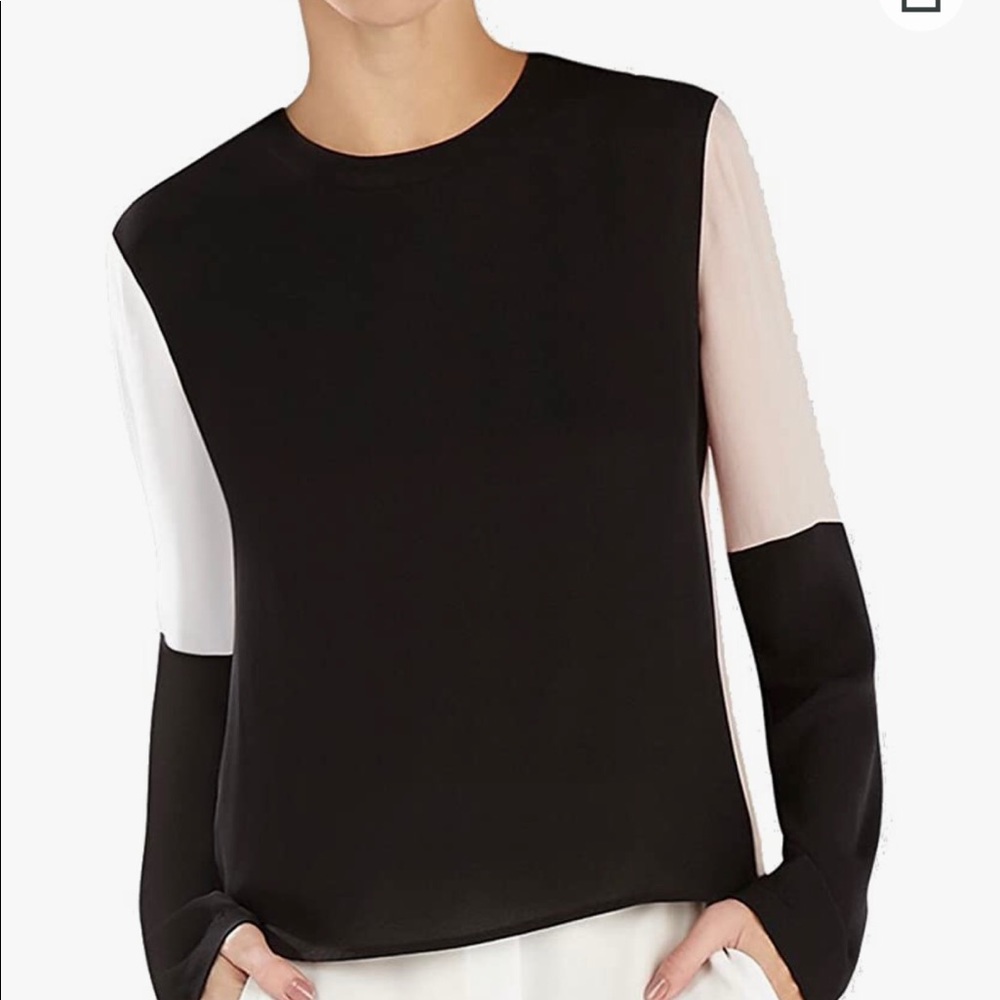 BCBGMaxAzria Donella Wrap-back Colorblock Blouse